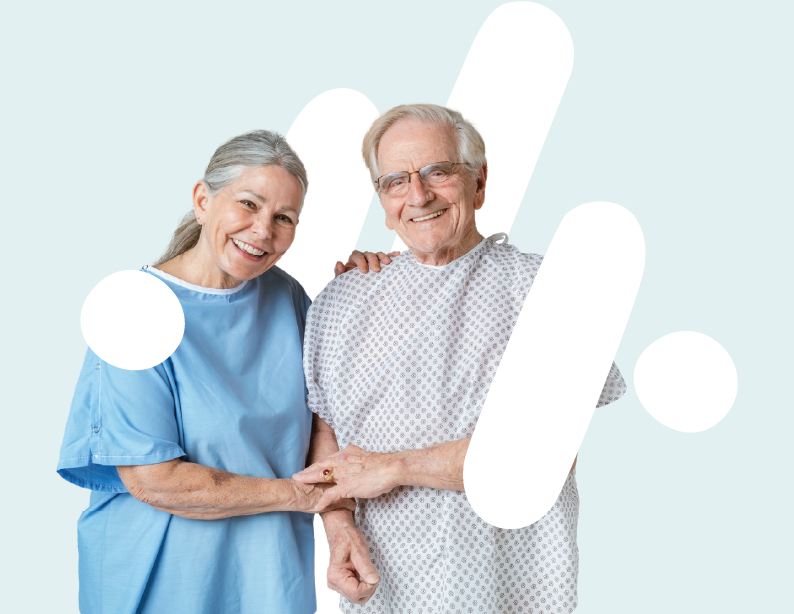 Two clinicians reviewing patient care
