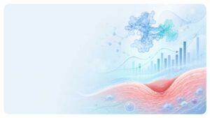 Abstract scientific illustration of enzyme dynamics in burn-wound research